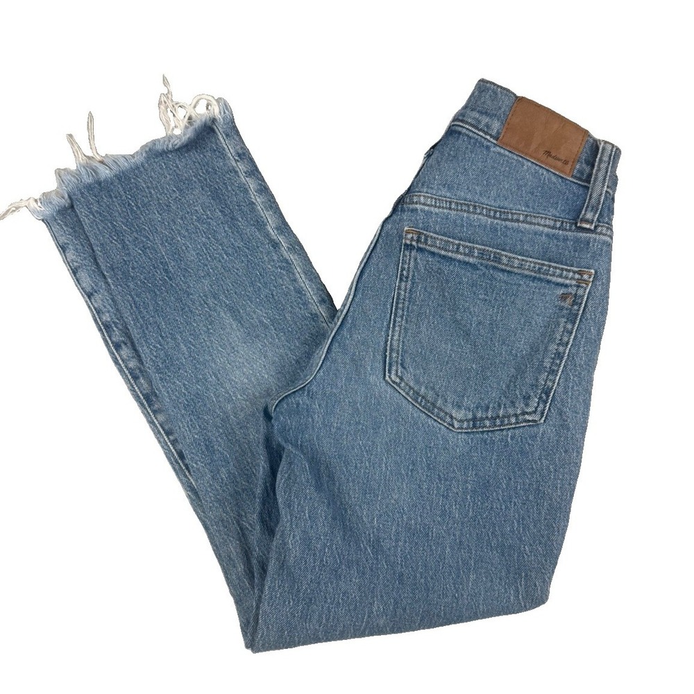 Madewell Perfect Vintage Jeans Womens 23P Petite High Rise Raw Hem Blue AF715